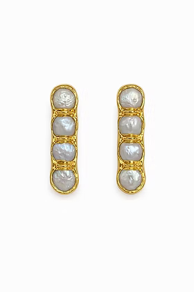 Easton Elle Ophelia Earrings, All Pearl Gold