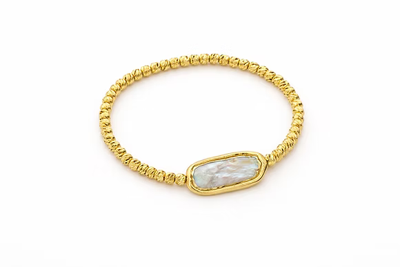 Easton Elle Beam Stretch Bracelet with Rectangle Pearl
