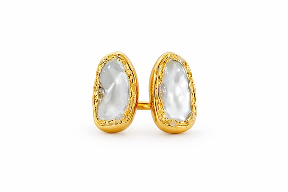 Easton Elle Linear Double Ring, Pearl