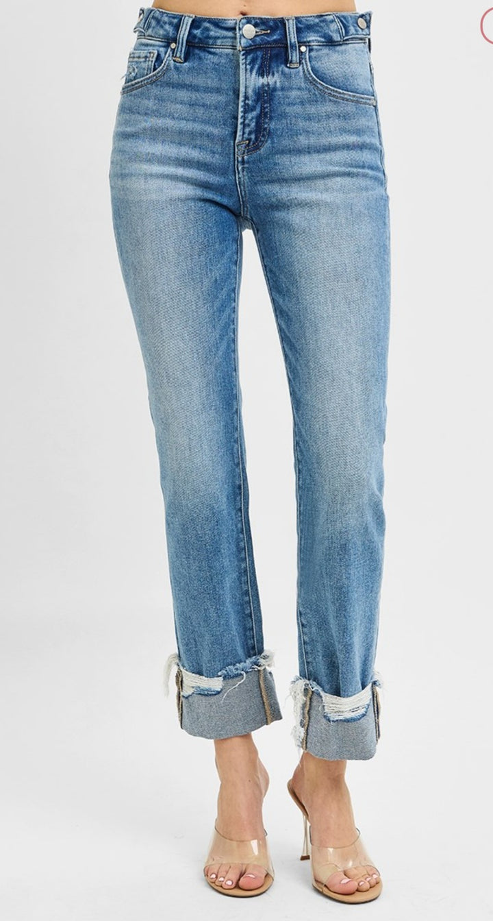 Risen Nova TC HR Crop Straight Cuffed Jean, CURVY