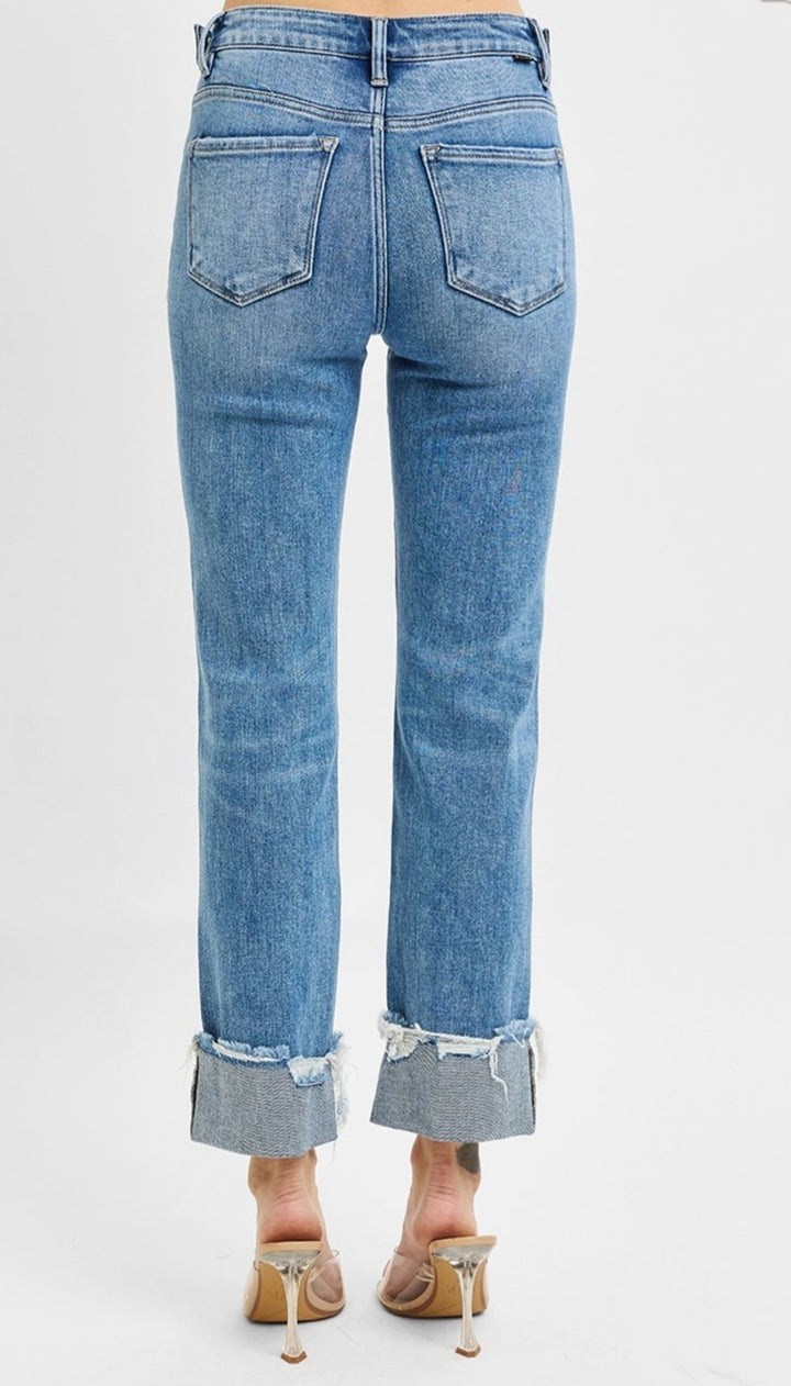 Risen Nova TC HR Crop Straight Cuffed Jean, CURVY