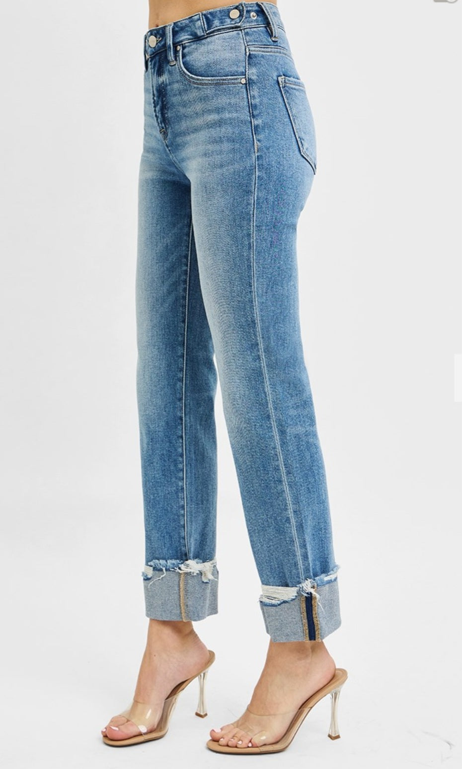 Risen Nova TC HR Crop Straight Cuffed Jean, CURVY
