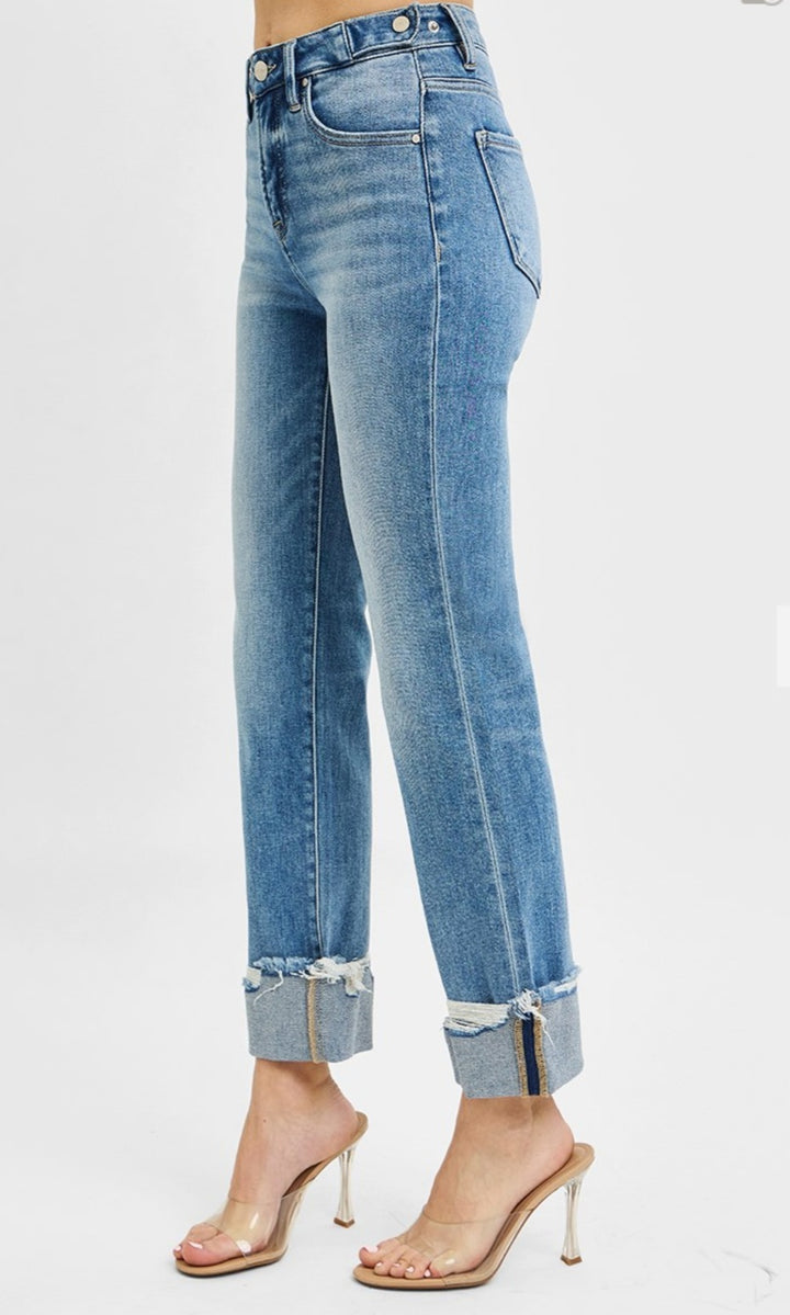 Risen Nova TC HR Crop Straight Cuffed Jean, CURVY