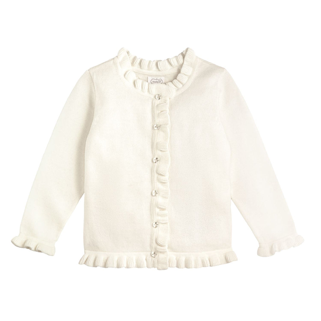 Mud Pie Ivory Ruffle Cardigan
