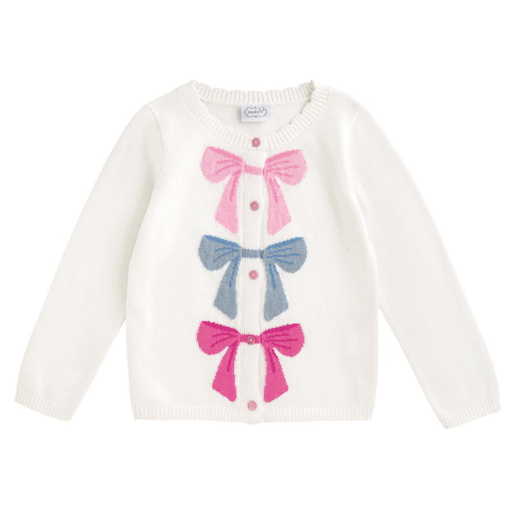 Mud Pie Colorful Multi Bow Cardigan
