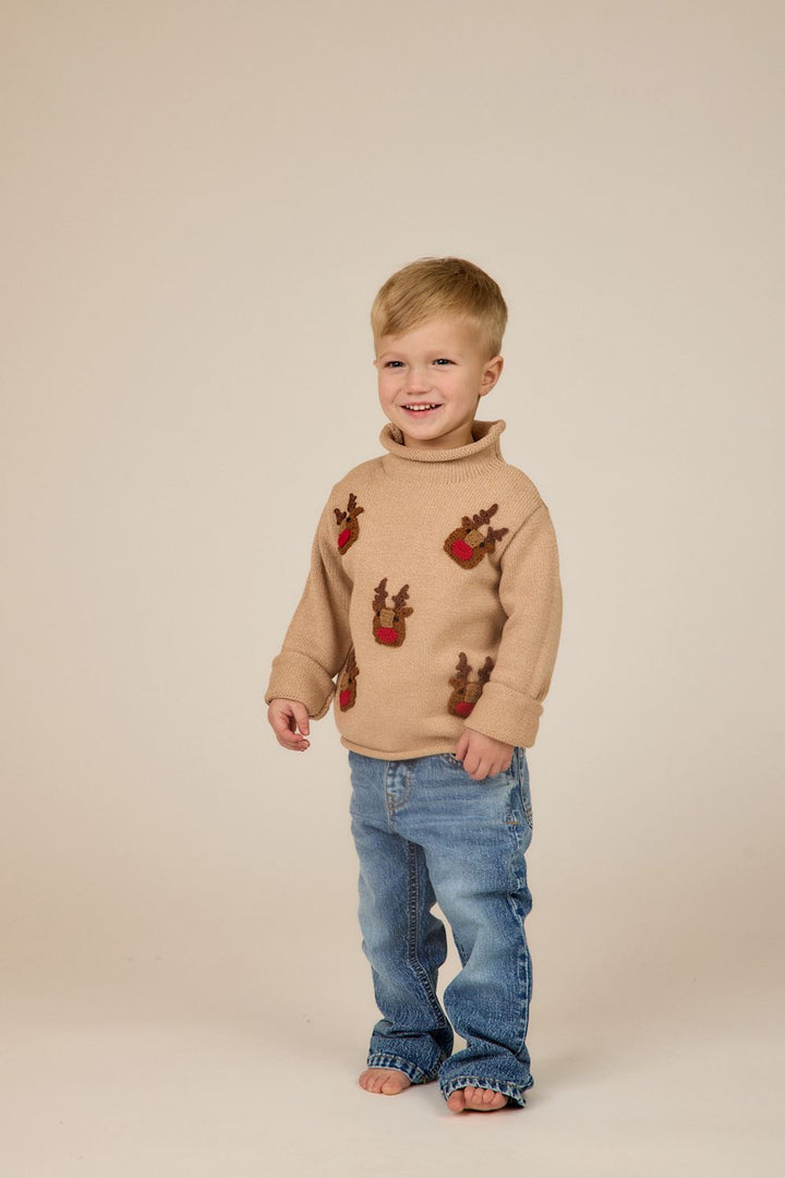 Mud Pie Reindeer Rollneck Sweater