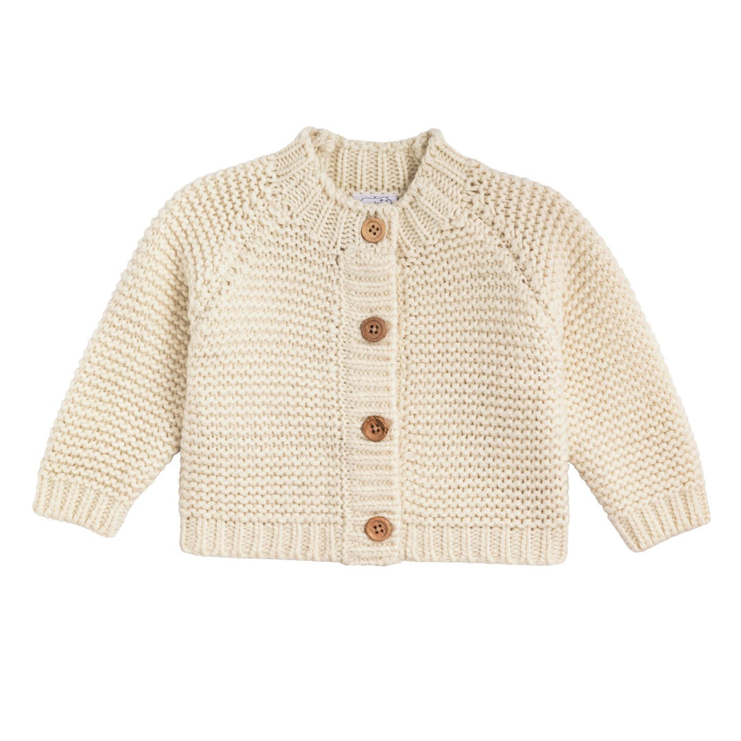 Mud Pie Ivory Garter Stitch Cardigan