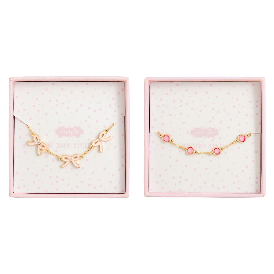 Mud Pie Bow &amp; Rhinestone Bracelets