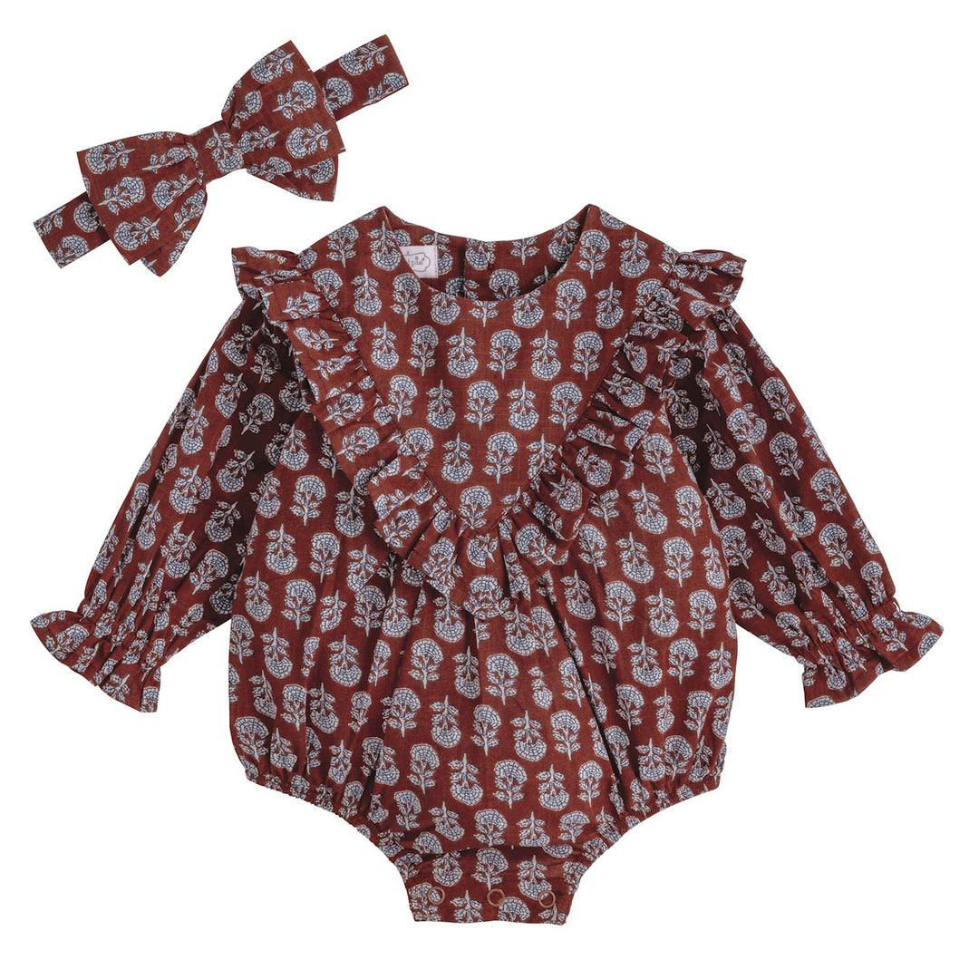 Mud Pie Rust Floral Bubble