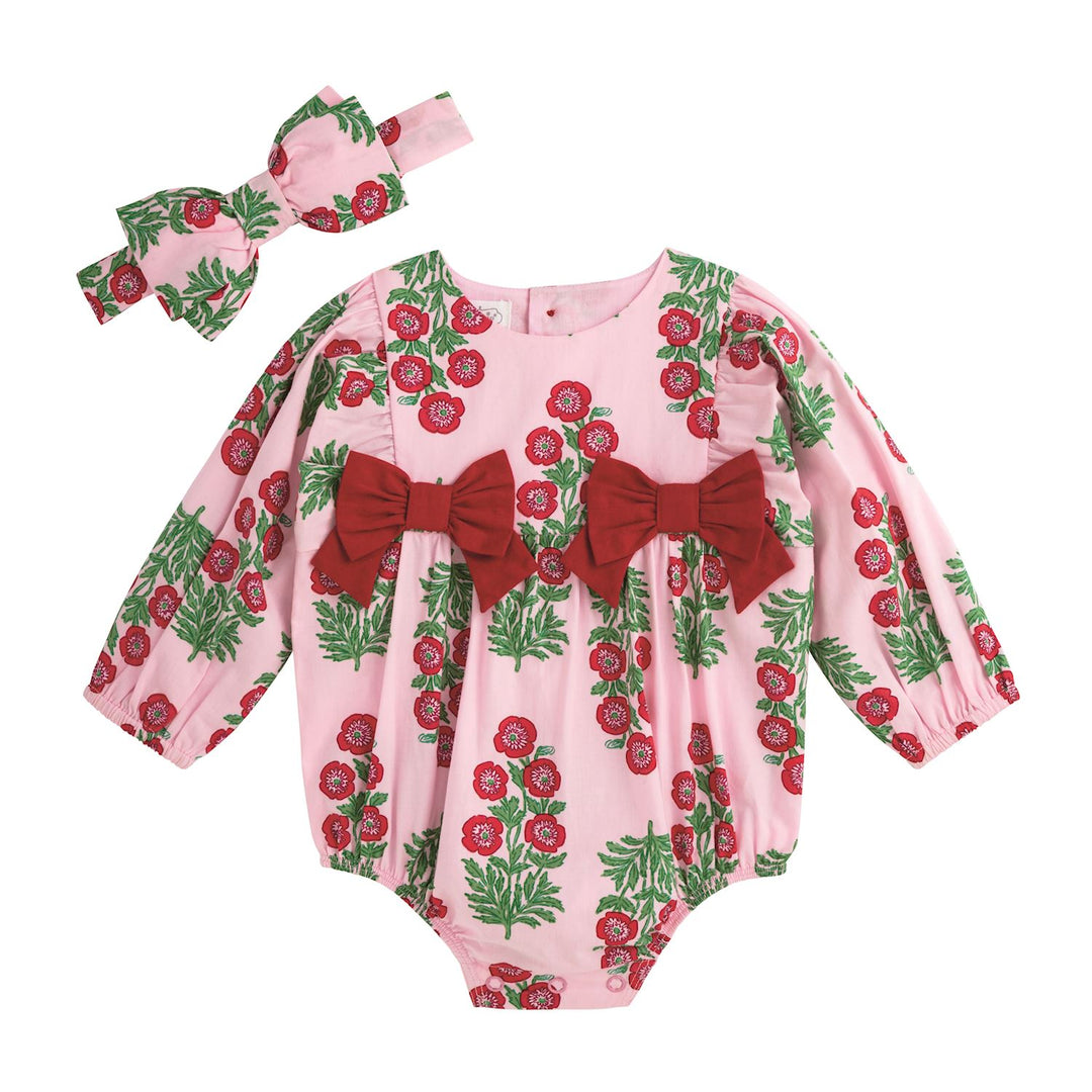 Mud Pie Christmas Block-Print Bubble &amp; Headband Set