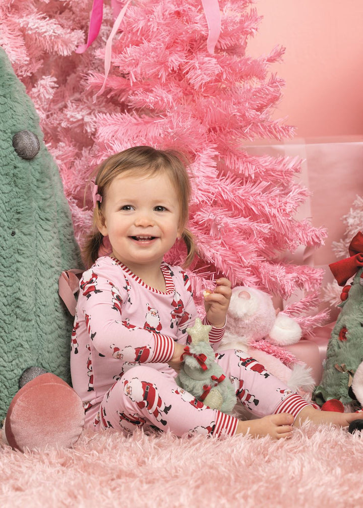 Mud Pie Pink Christmas Print PJs