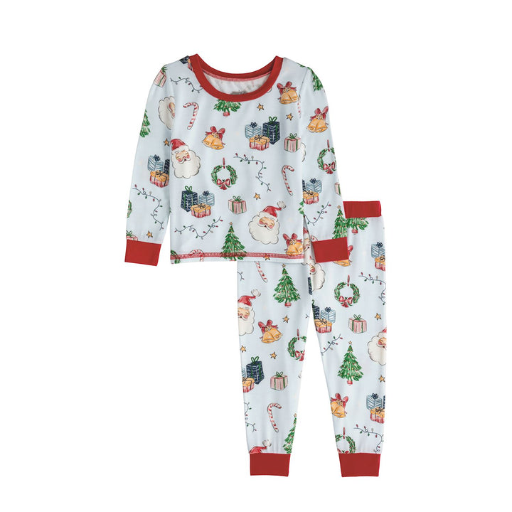 Mud Pie Blue Christmas Print PJs