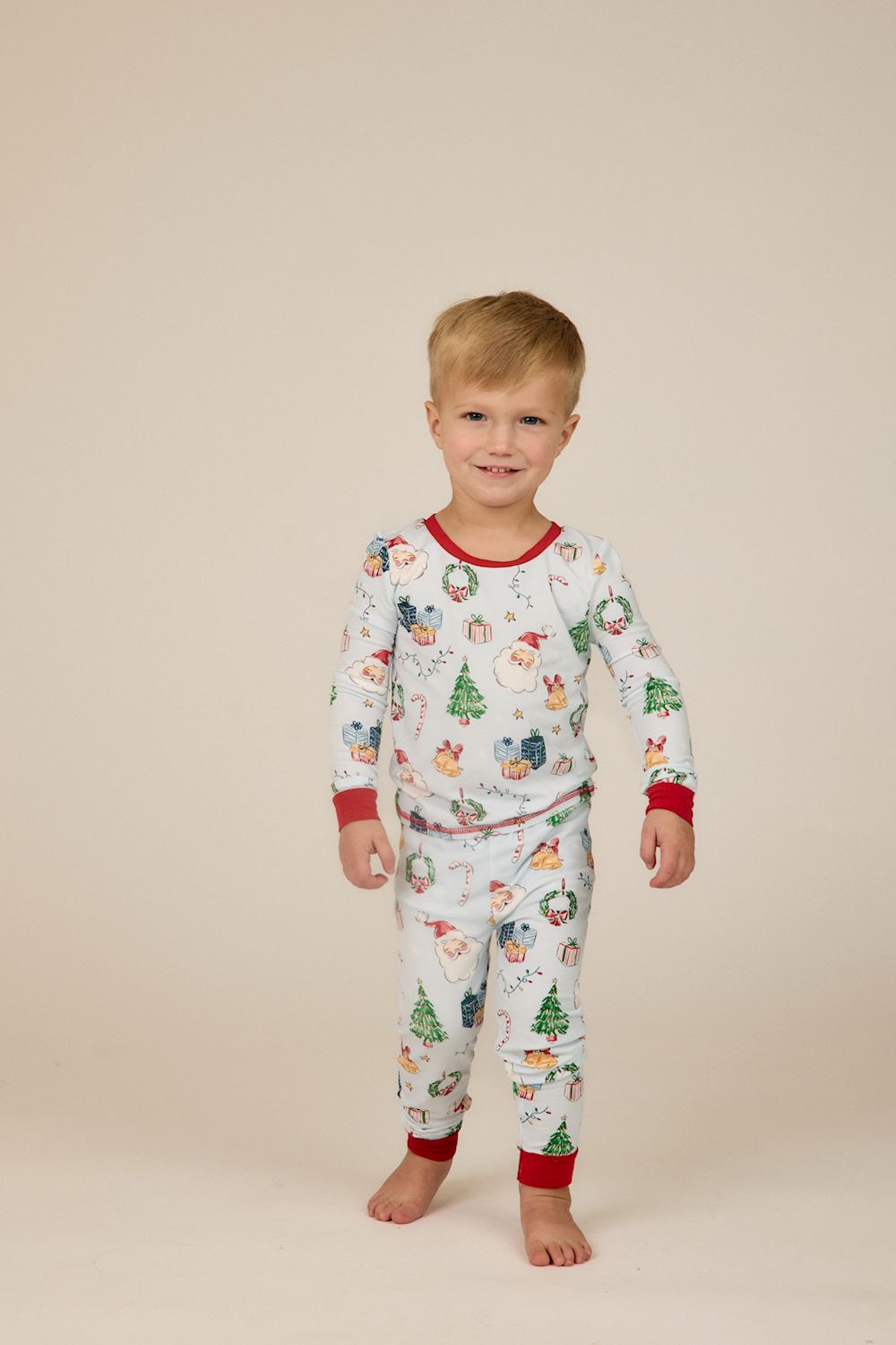 Mud Pie Blue Christmas Print PJs