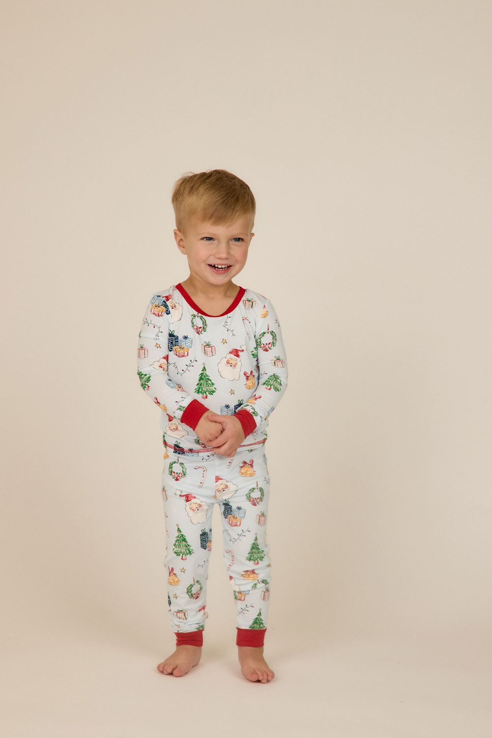 Mud Pie Blue Christmas Print PJs