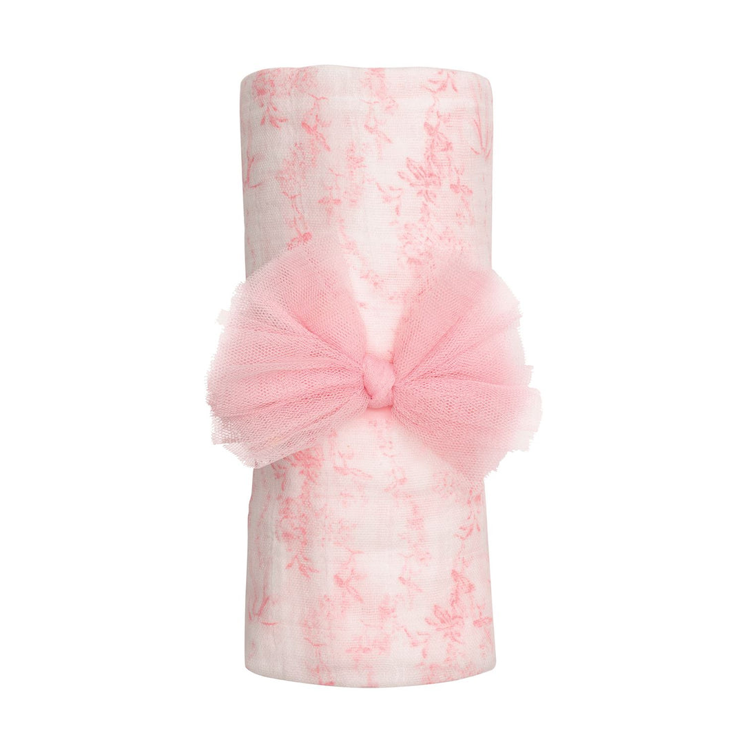 Mud Pie Pink Toile Swaddle &amp; Headband Set