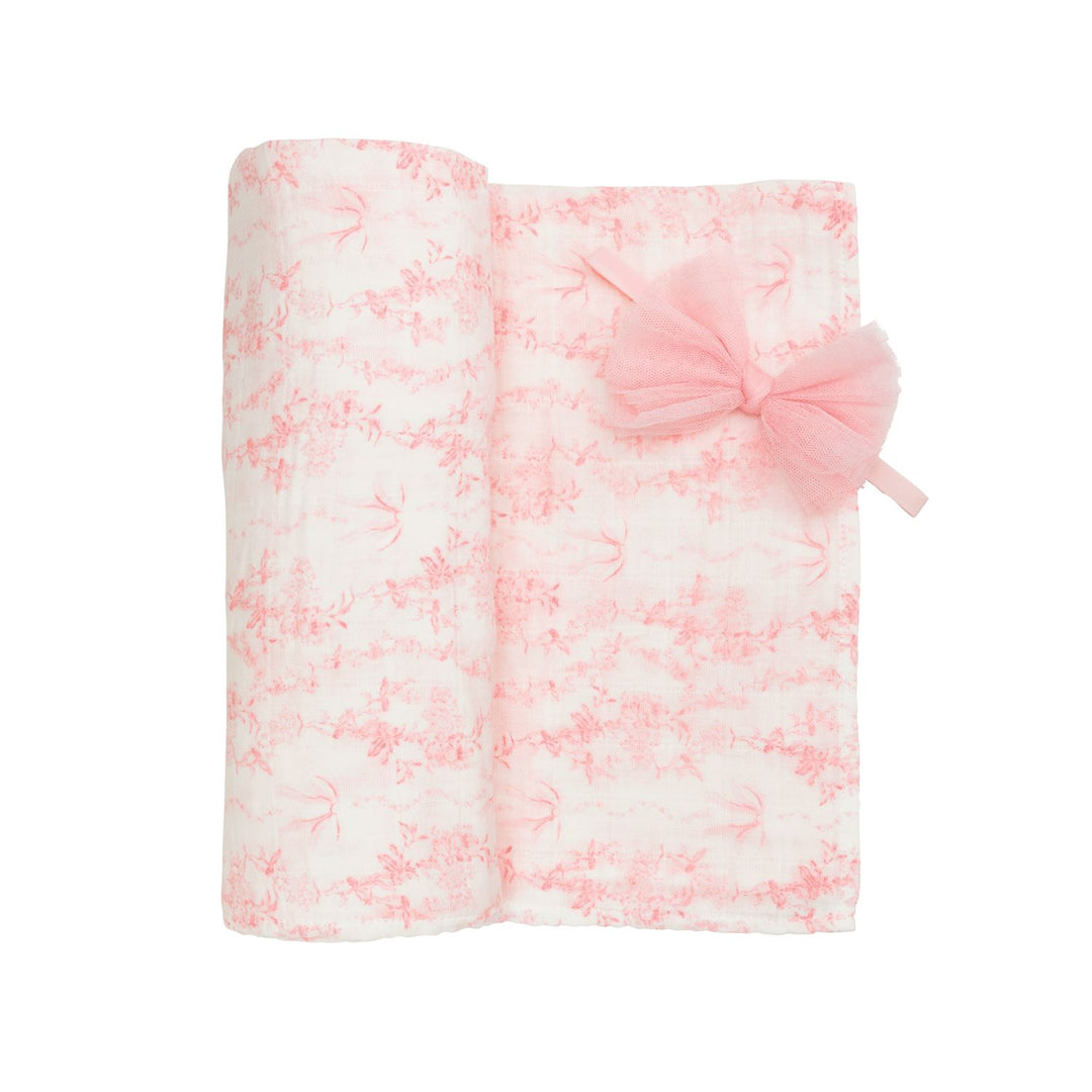 Mud Pie Pink Toile Swaddle &amp; Headband Set
