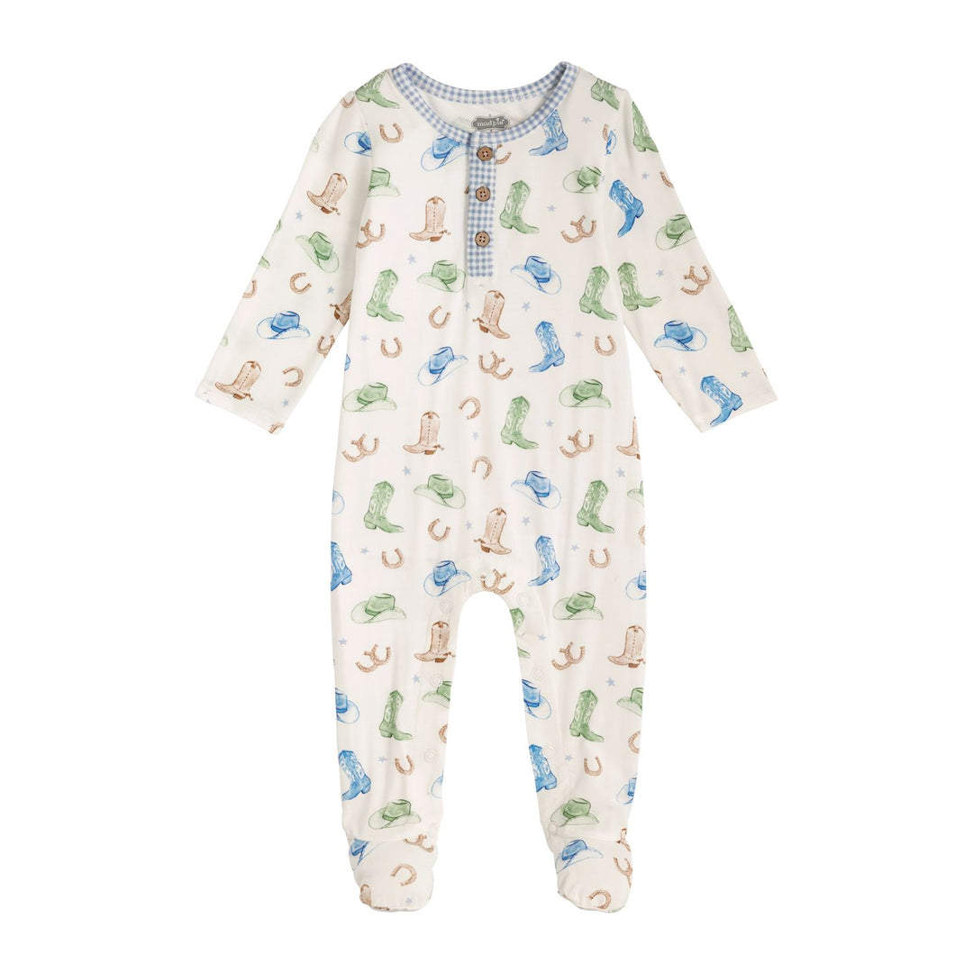 Mud Pie Boy Cowboy Print Sleeper