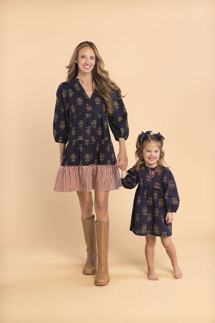 Mud Pie Navy Floral Dress