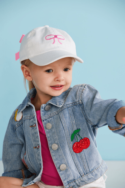 Mud Pie Bow Embroidered Hat