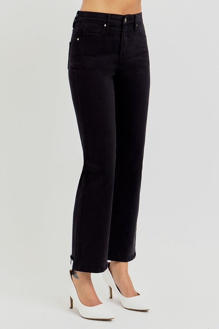 Risen Forever Tummy Control Elastic Band Hi-Rise Crop Straight Pants