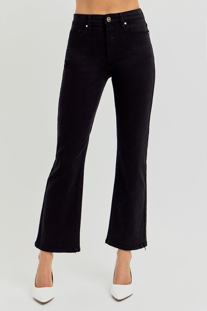 Risen Forever Tummy Control Elastic Band Hi-Rise Crop Straight Pants