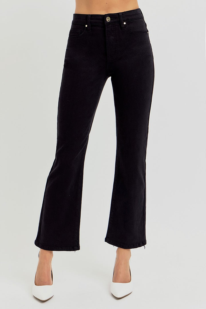Risen Forever Tummy Control Elastic Band Hi-Rise Crop Straight Pants