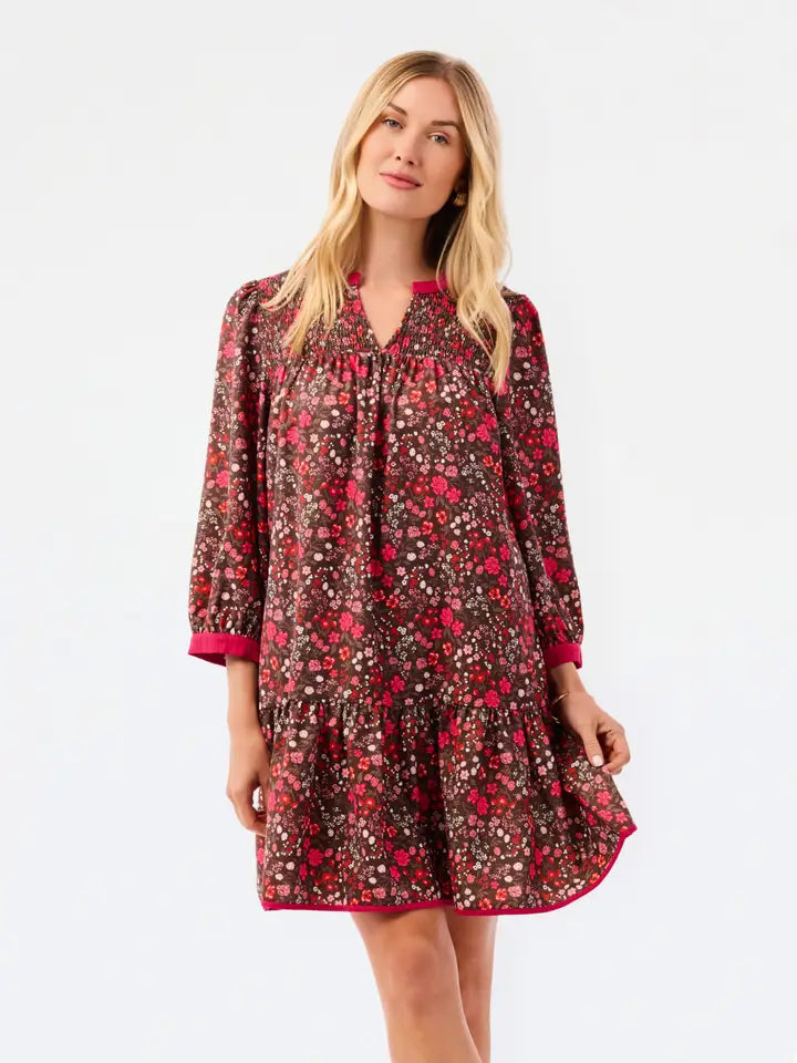 Mary Square Granada Glen-Cocoa Smocked Audrey Dress