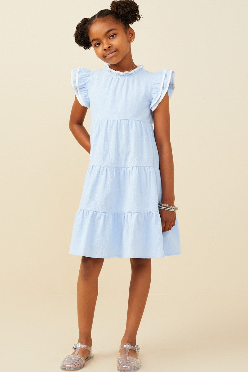 Mackenzie Ruffle Dress, Tween S(7/8) / Blue