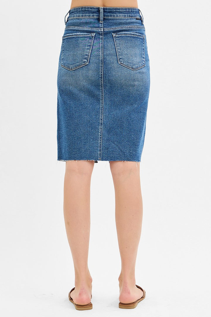 Risen Stylish Hi Rise Front Slit Pencil Skirt, CURVY