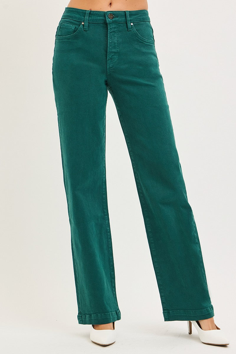 Risen Lovely Tummy Control Hi-Rise Straight Pants- Stretchy