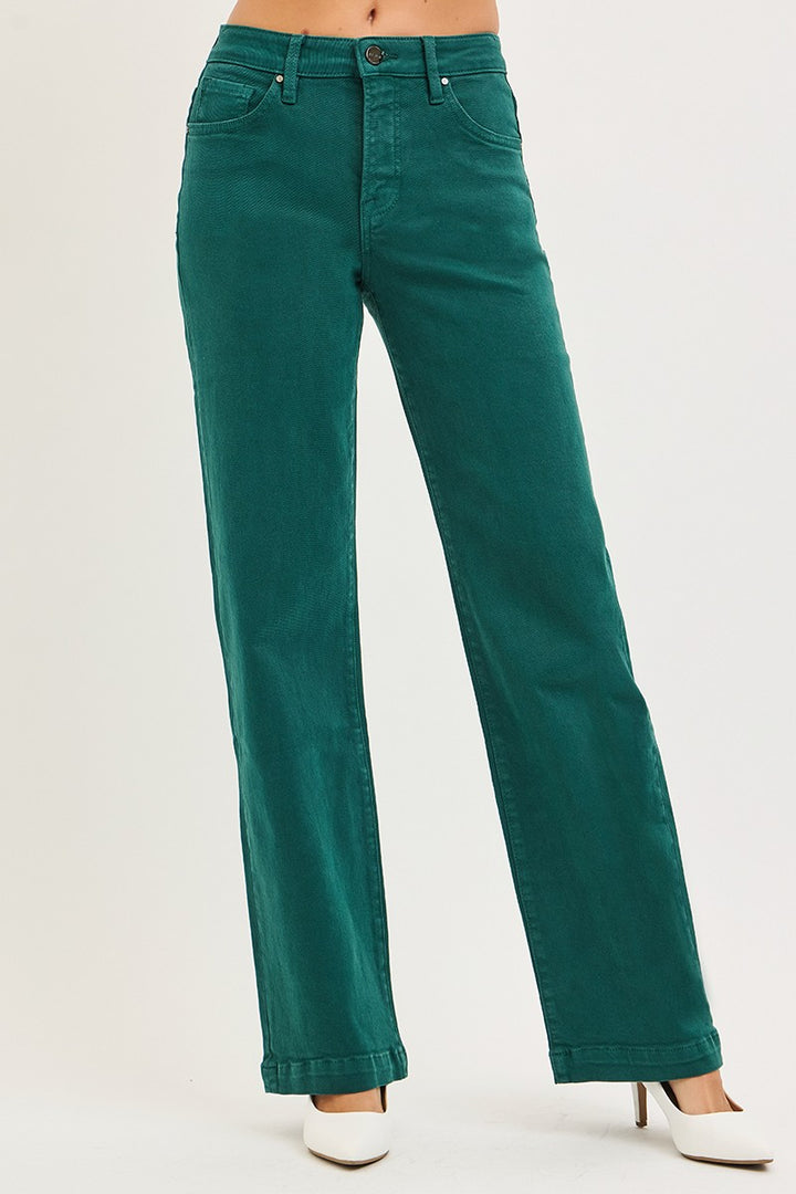 Risen Lovely Tummy Control Hi-Rise Straight Pants- Stretchy