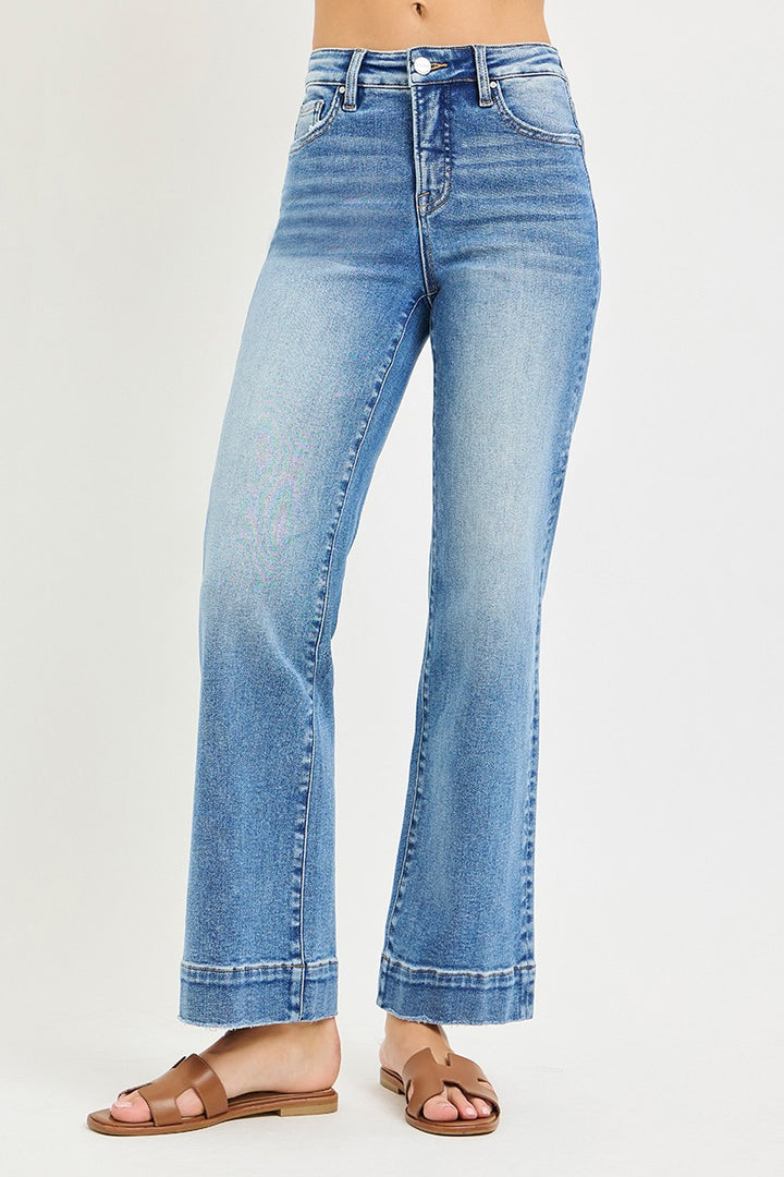 Risen Glamour Tummy Control Hi-Rise Straight Jeans - Stretchy