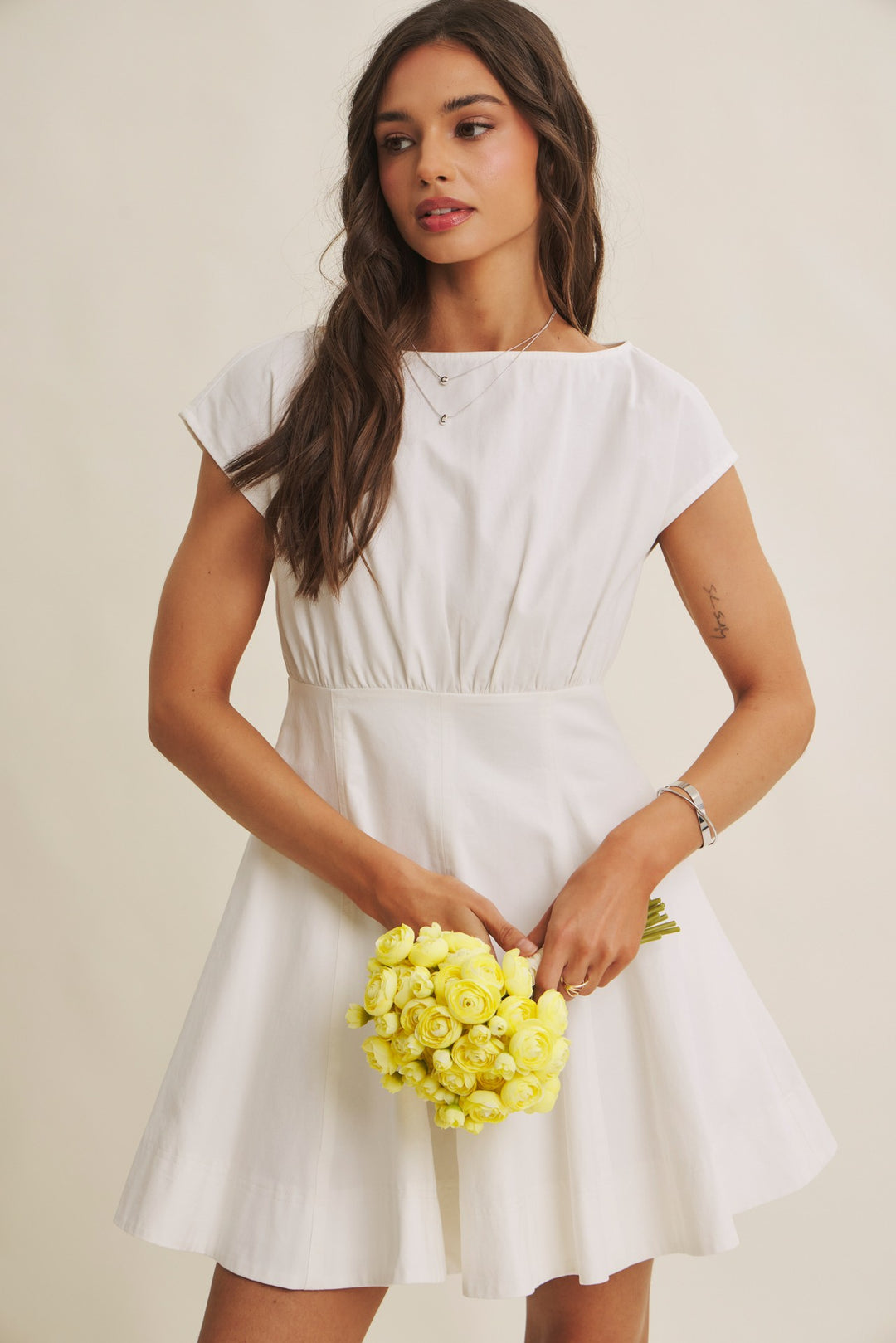 In Style Flared Boatneck Dress