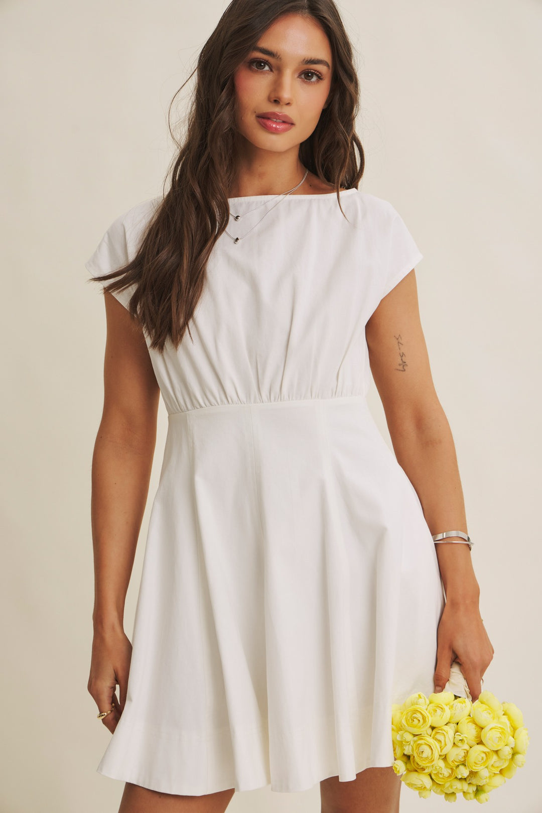 In Style Flared Boatneck Dress