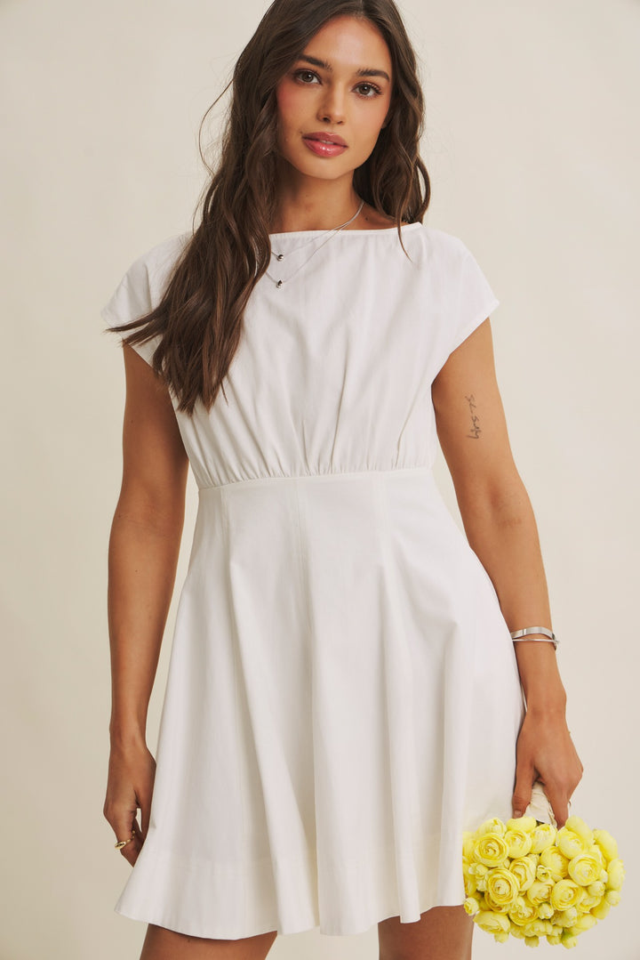 In Style Flared Boatneck Dress