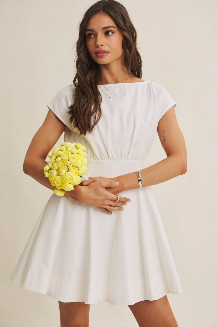 In Style Flared Boatneck Dress