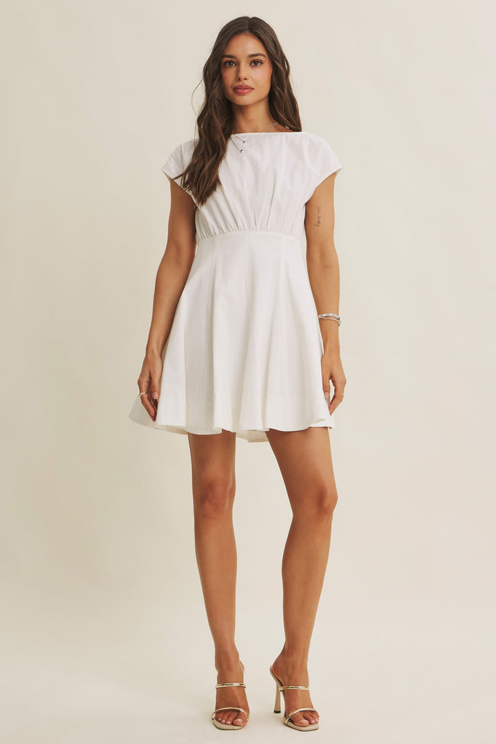 In Style Flared Boatneck Dress