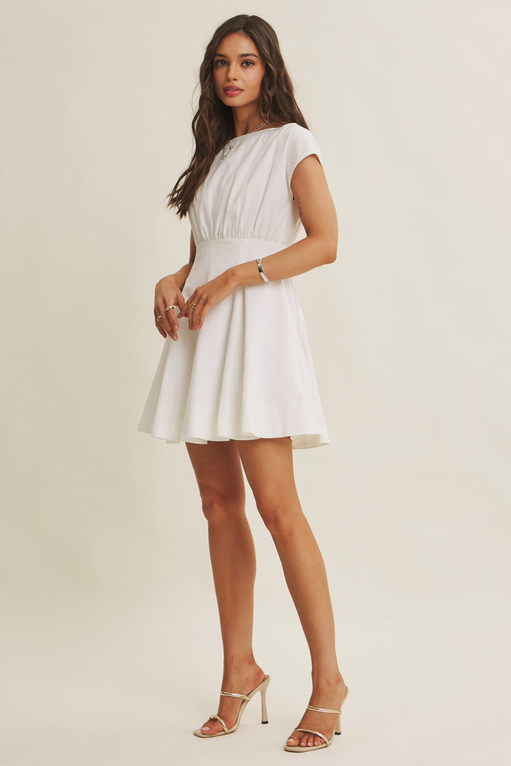 In Style Flared Boatneck Dress