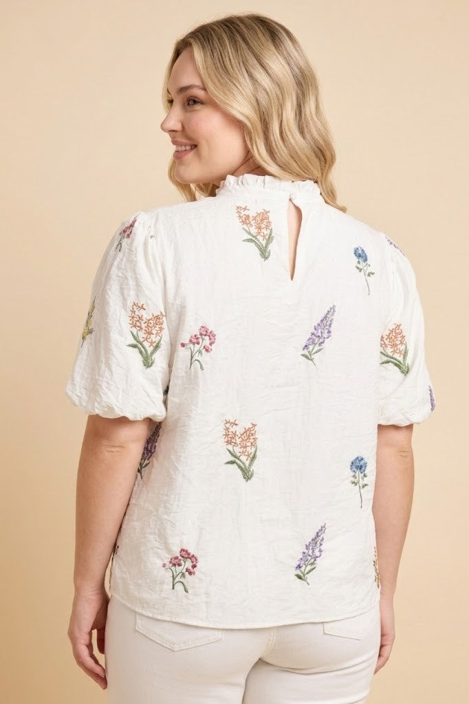 Fine Floral Top, CURVY