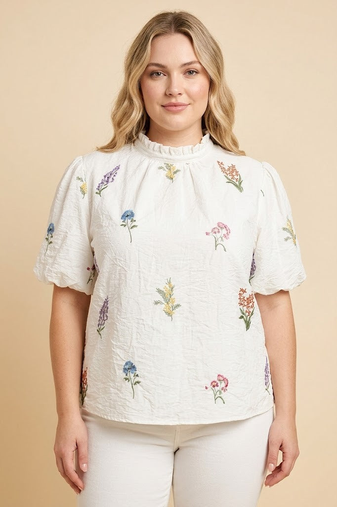 Fine Floral Top, CURVY