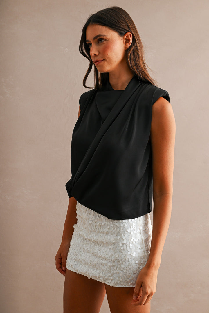 Sweet Talk Satin Wrap Top