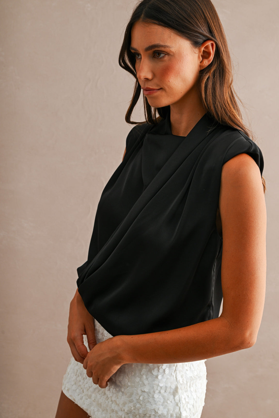 Sweet Talk Satin Wrap Top