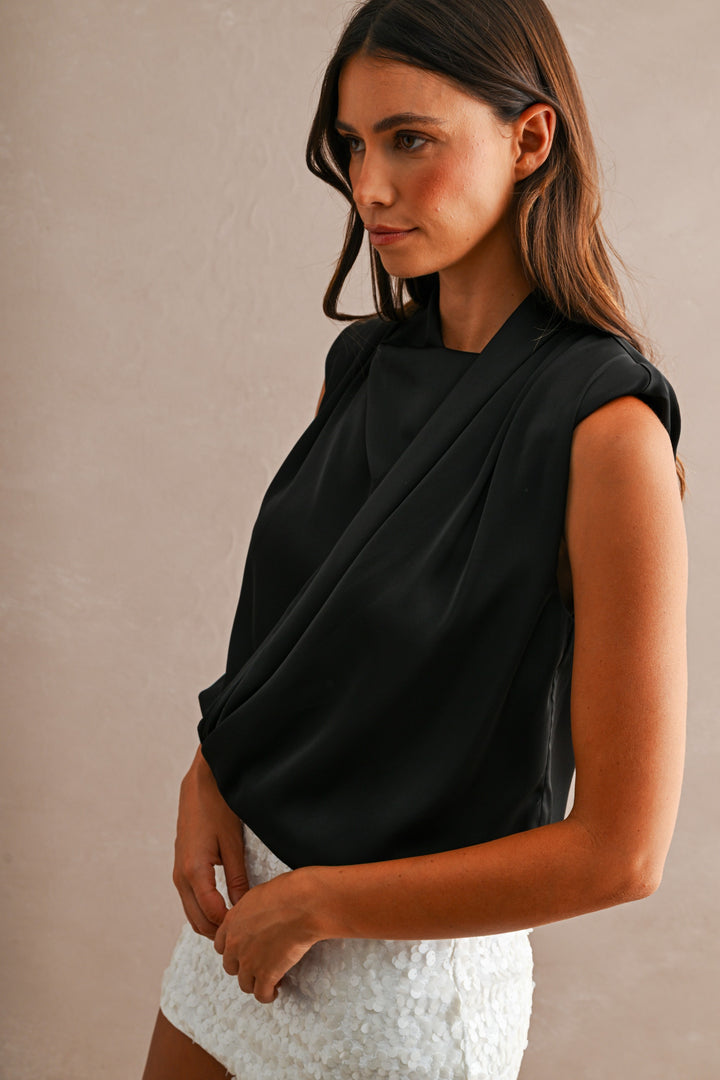 Sweet Talk Satin Wrap Top