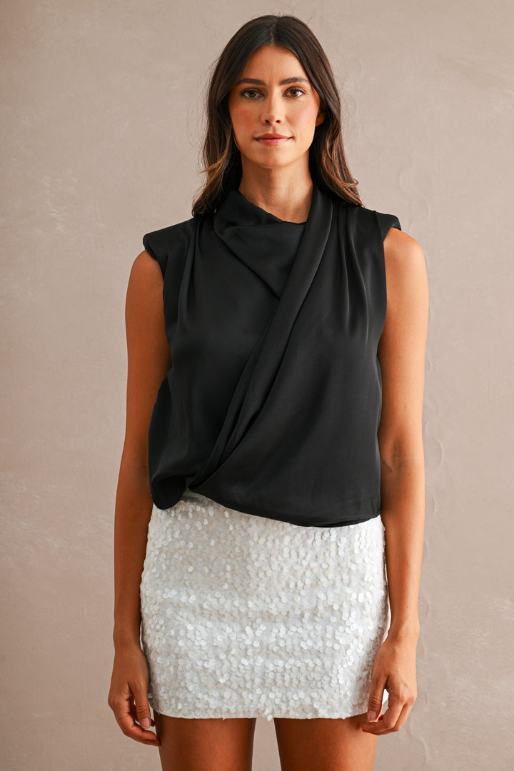 Sweet Talk Satin Wrap Top