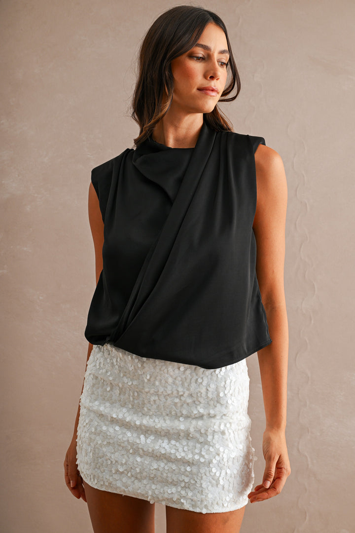 Sweet Talk Satin Wrap Top