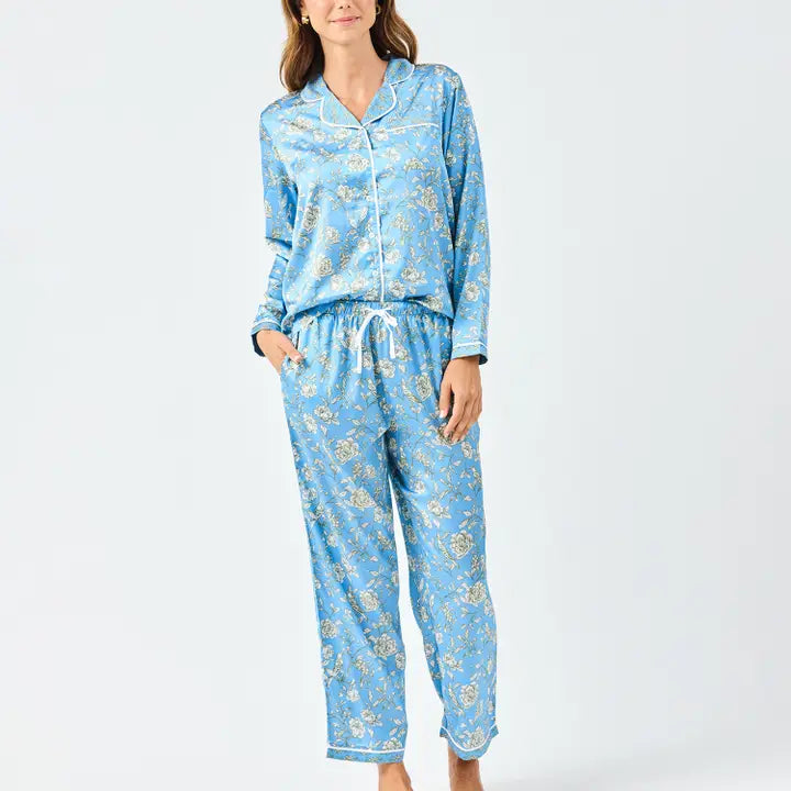Mary Square Song Bird Blue Charlotte Pant Set