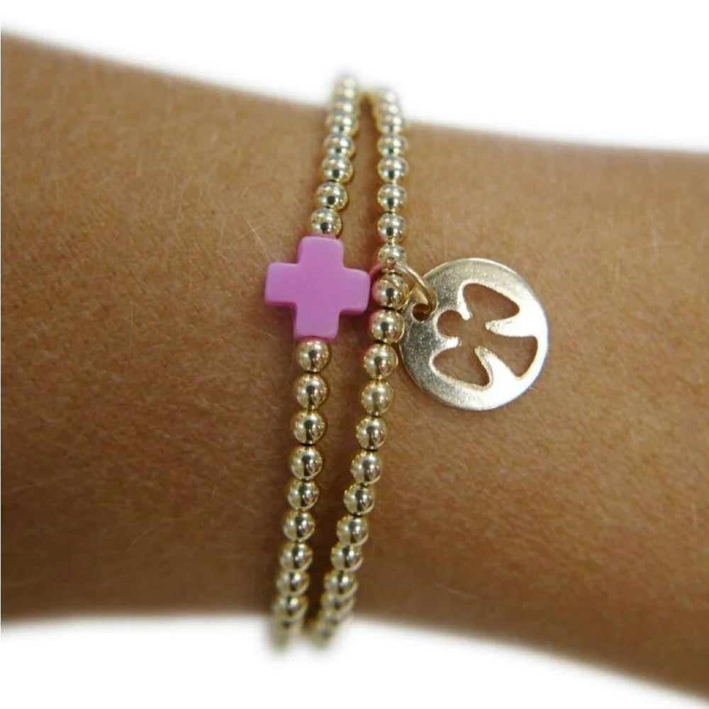 enewton Extends classic gold 3mm bracelet - guardian angel gold disc