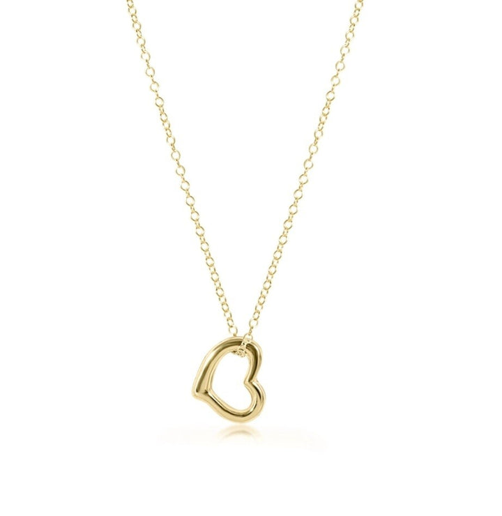 16" Necklace Gold - Love Gold Charm