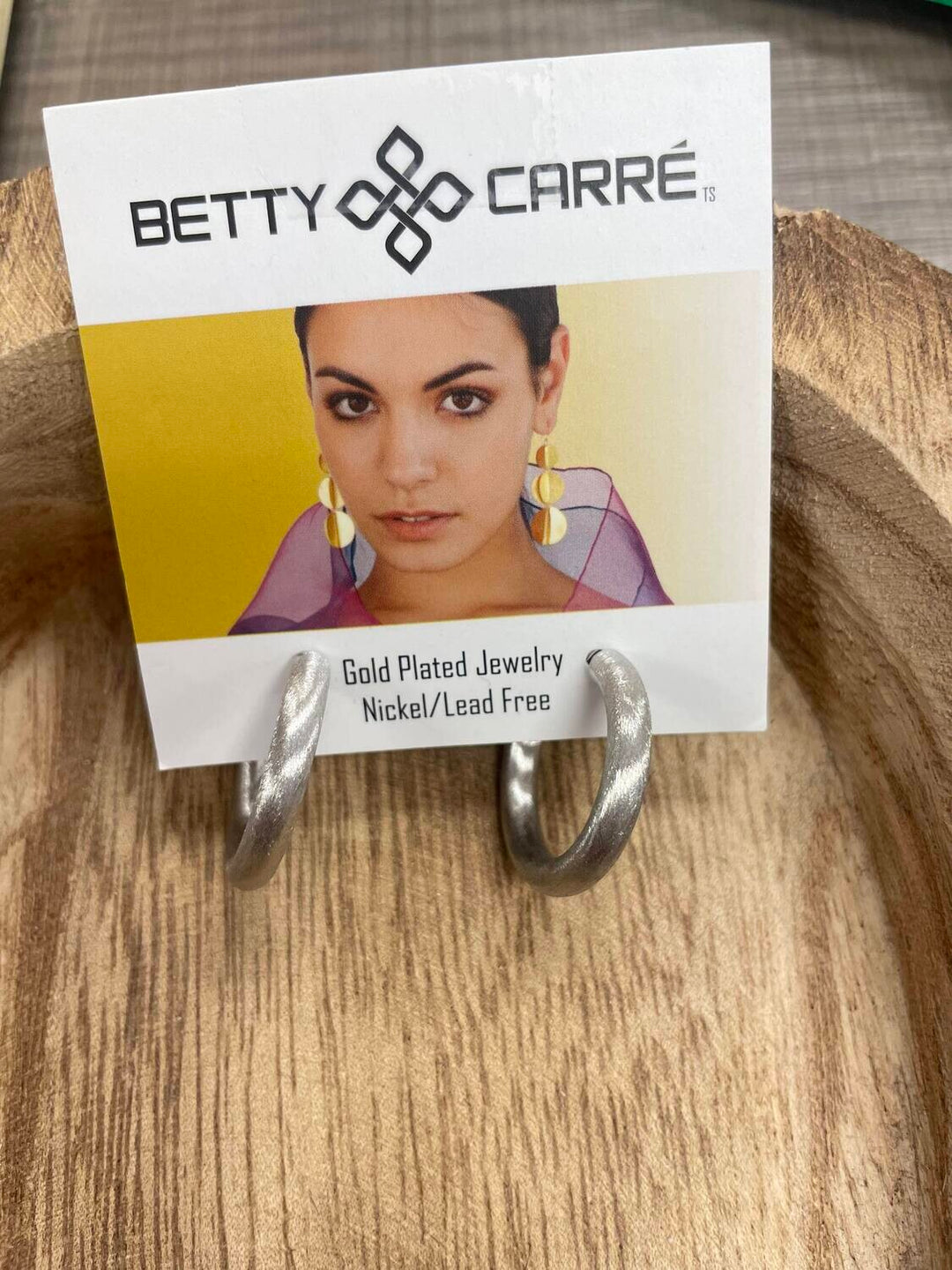 Betty Carre Yael Small Round Hoop - Rhodium