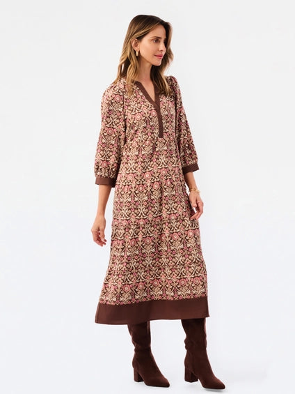Mary Square Cameron Dress Ashdown Abbey Cocoa